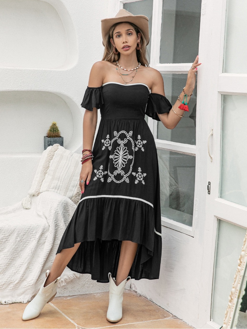 High-Low Off-Shoulder Dress - Picture 5 of 5
